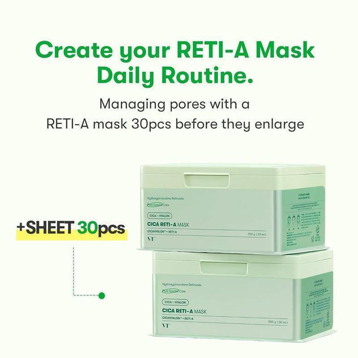 [VT Cosmetics] Cica Reti-A Mask Sheet 350ml 30EA - Ballagrio