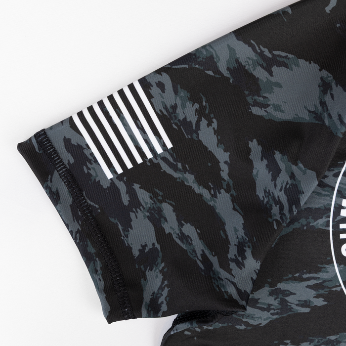 closeup of flag on ladies rashguard